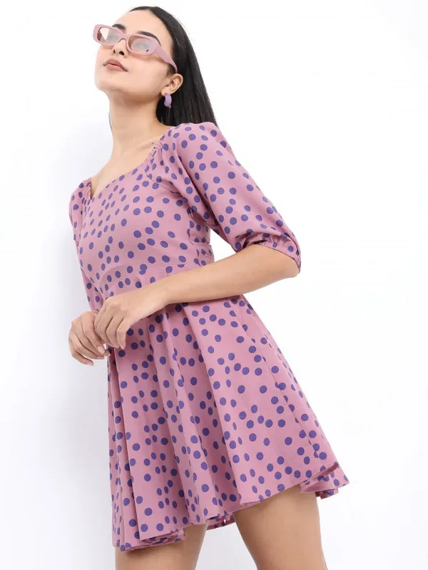  Ketch Women Pink Printed A-Line Dresses
