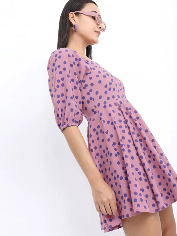  Ketch Women Pink Printed A-Line Dresses