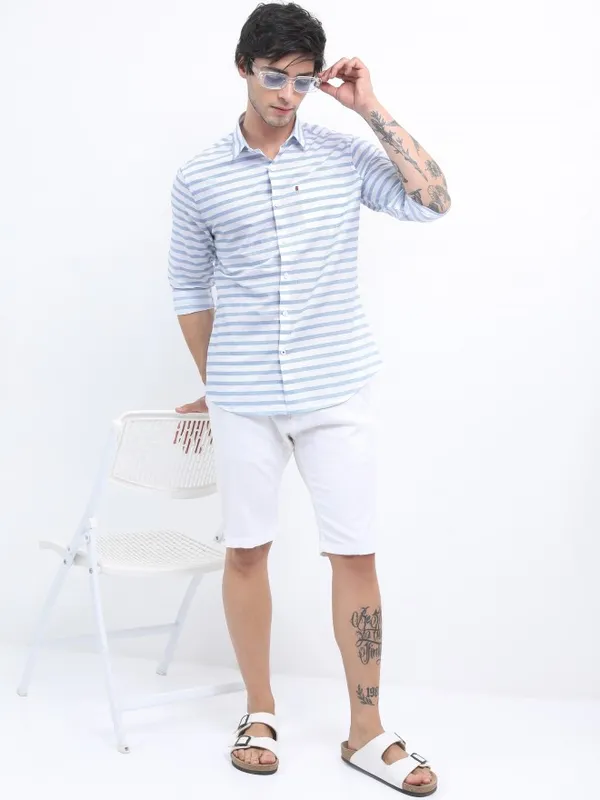  Highlander Men Multi Striped Slim Fit Casual Shirts