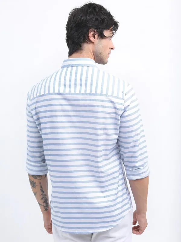  Highlander Men Multi Striped Slim Fit Casual Shirts