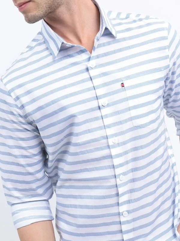  Highlander Men Multi Striped Slim Fit Casual Shirts
