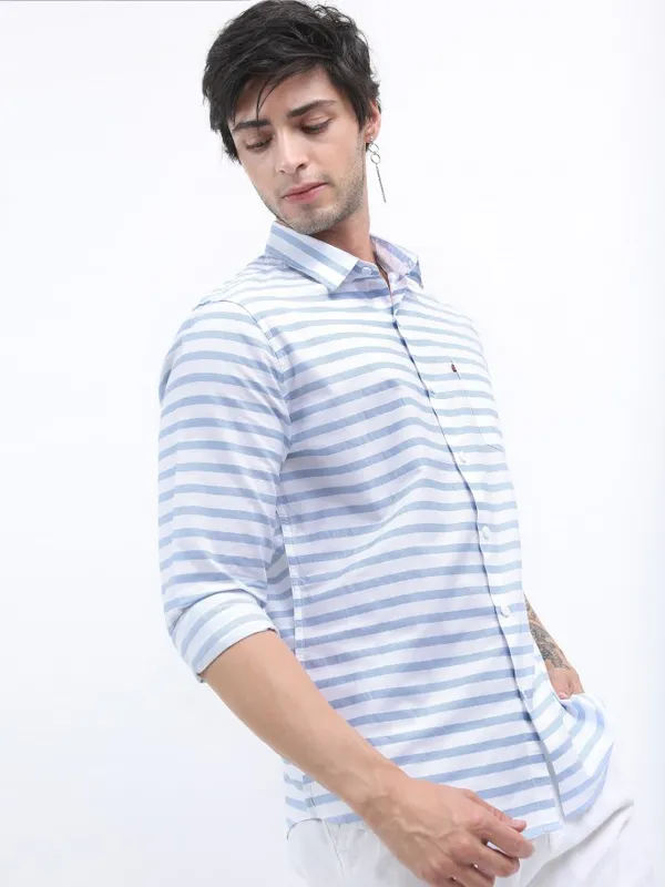  Highlander Men Multi Striped Slim Fit Casual Shirts