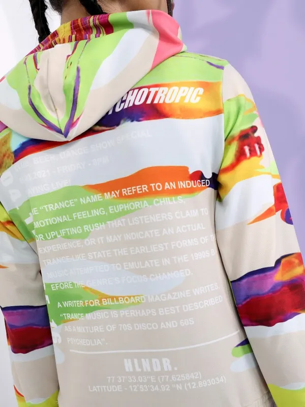  Tokyo Talkies Women Multi Printed Pullover Hood Sweatshirts