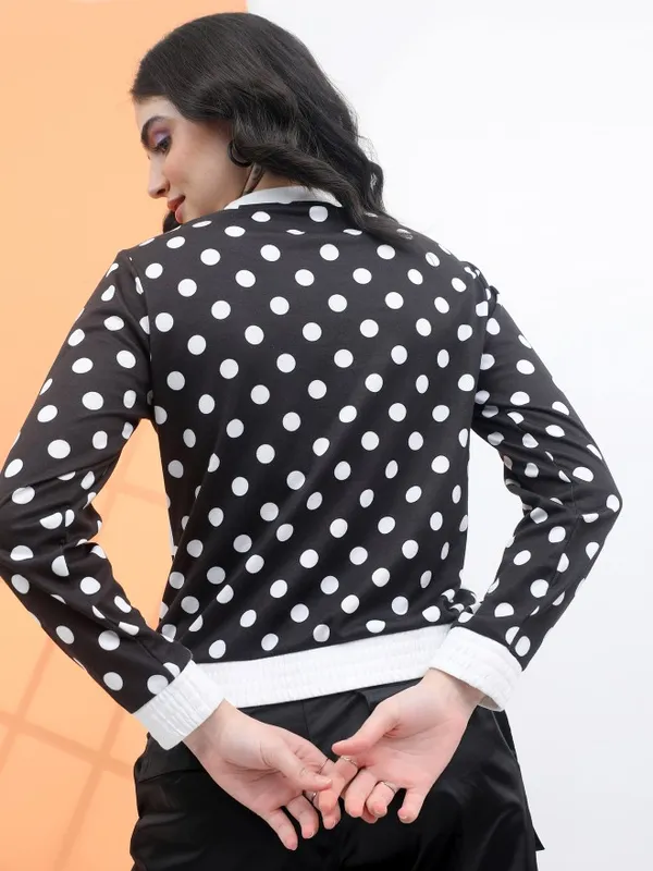  Tokyo Talkies Women Black Printed Pullover Round Neck Sweatshirts