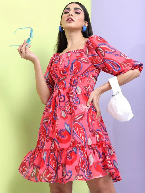 Printed A-Line Dress