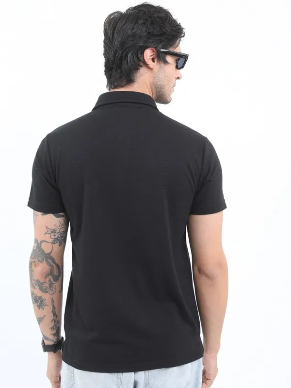 Solid Polo Collar T-shirt