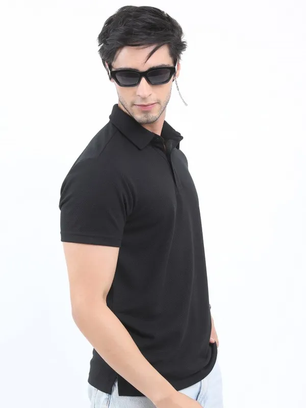 Solid Polo Collar T-shirt