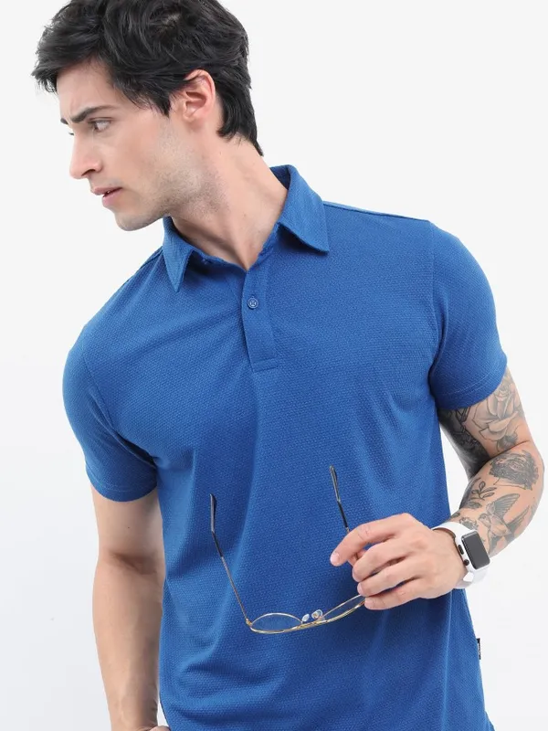 Solid Polo Collar T-shirt