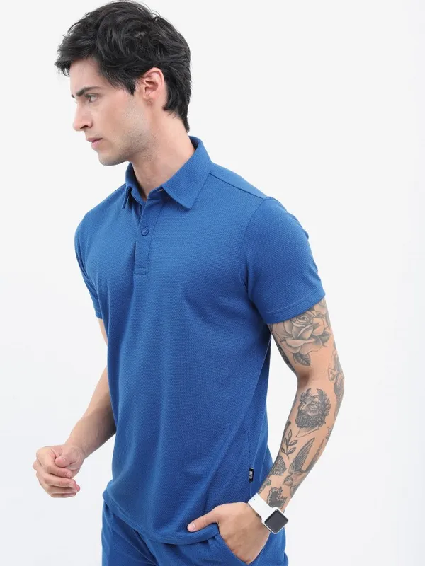 Solid Polo Collar T-shirt