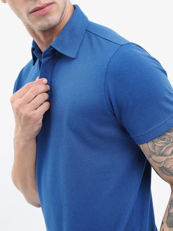 Solid Polo Collar T-shirt