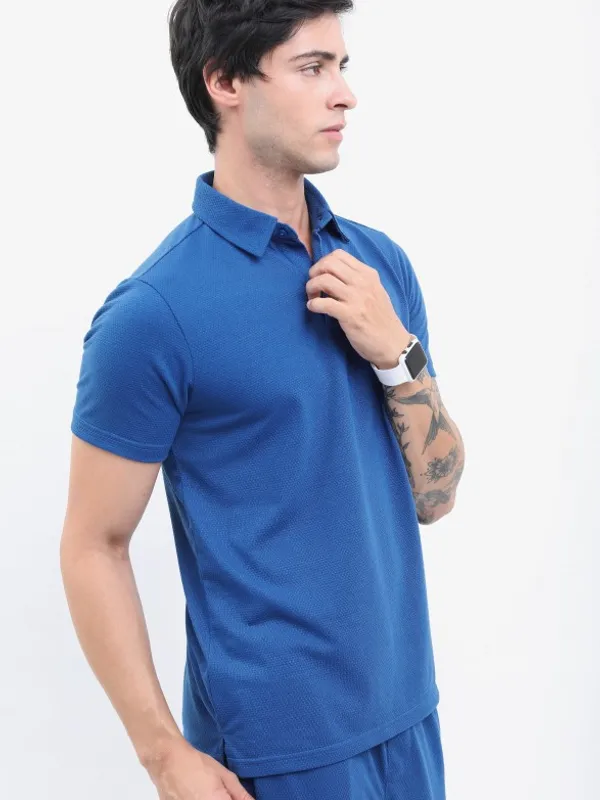 Solid Polo Collar T-shirt