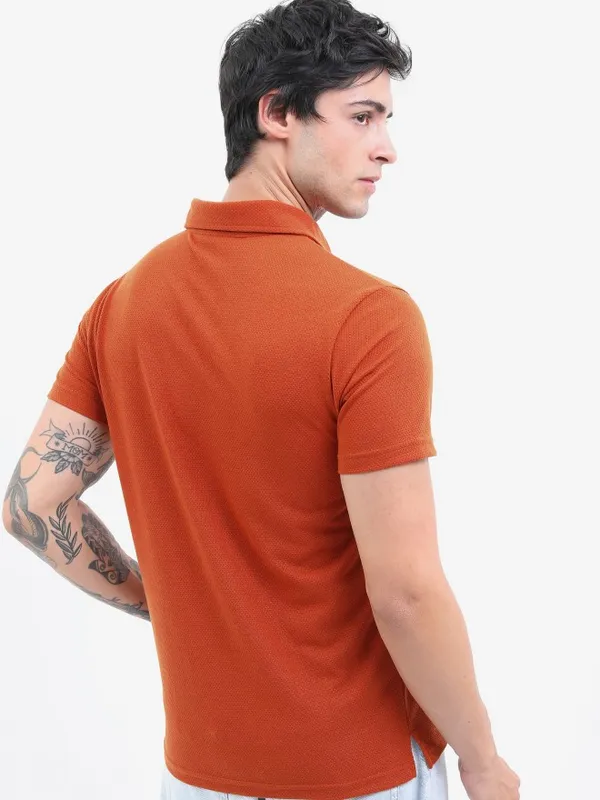 Solid Polo Collar T-shirt
