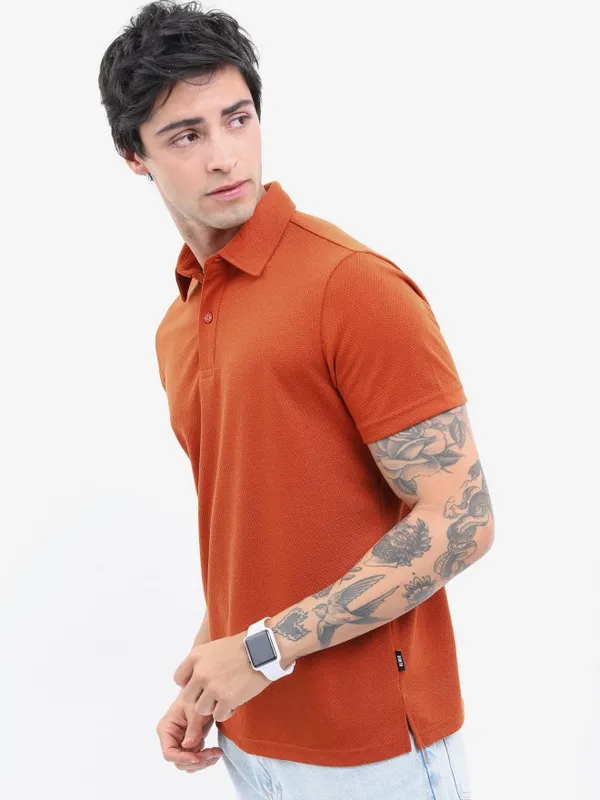 Solid Polo Collar T-shirt