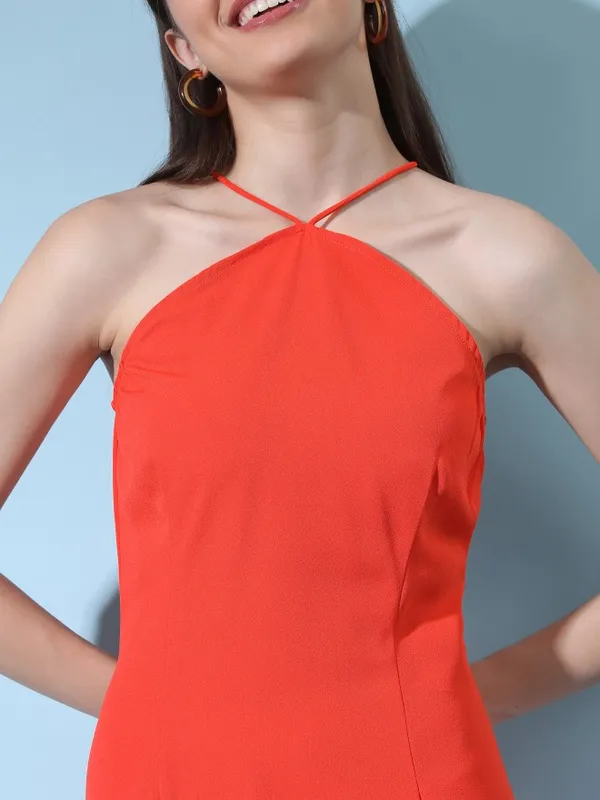 Tokyo Talkies Women Red Solid A-Line Dress