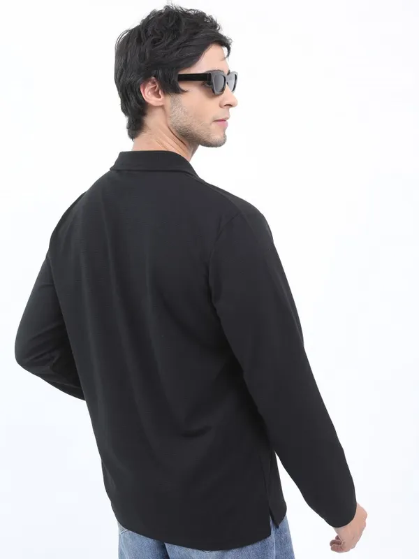 Solid Polo Collar T-shirt