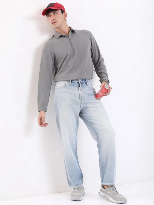 Solid Polo Collar T-shirt