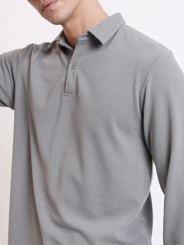Solid Polo Collar T-shirt