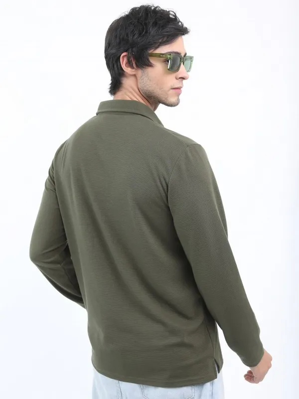 Solid Polo Collar T-shirt