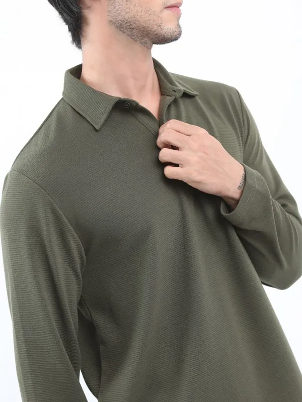 Solid Polo Collar T-shirt
