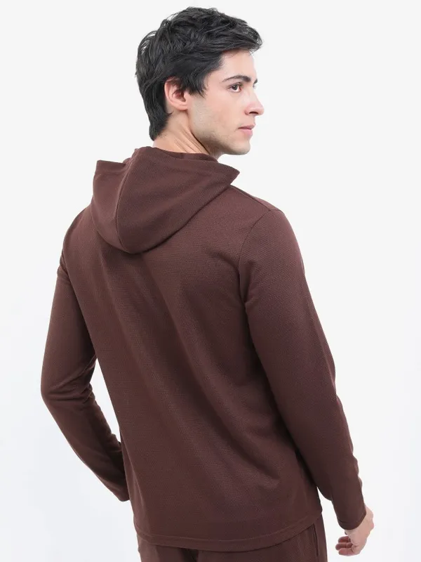 Men Solid Hooded T-shirt