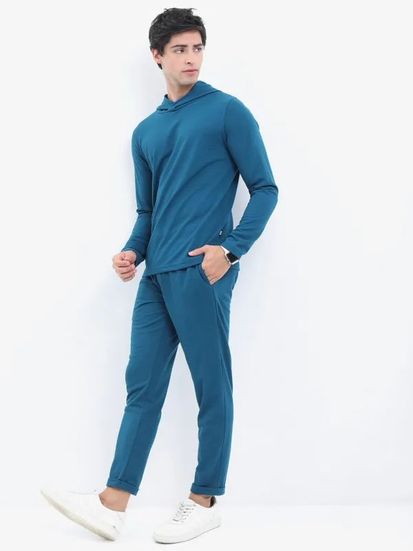 Men Solid Hooded T-shirt