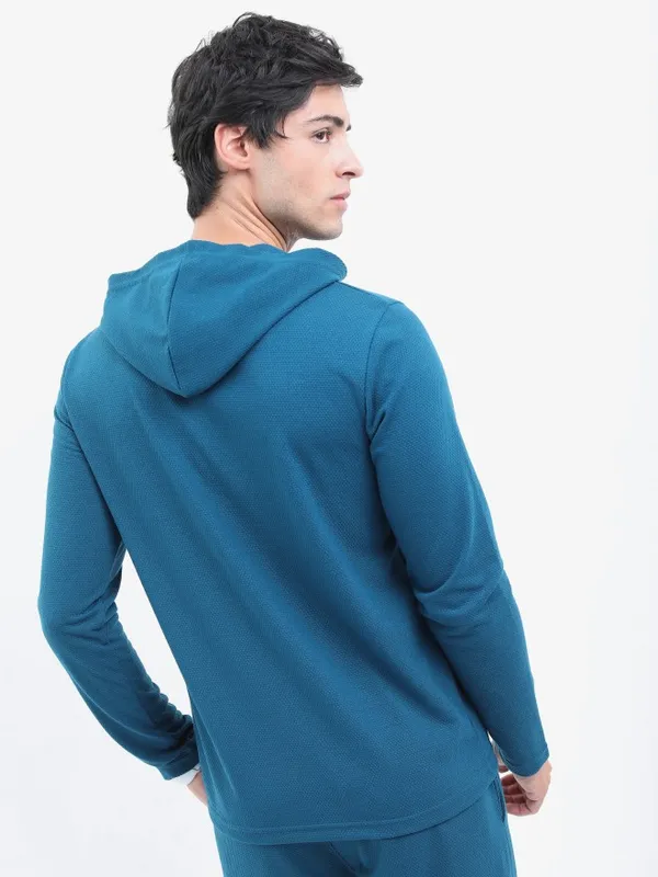 Men Solid Hooded T-shirt