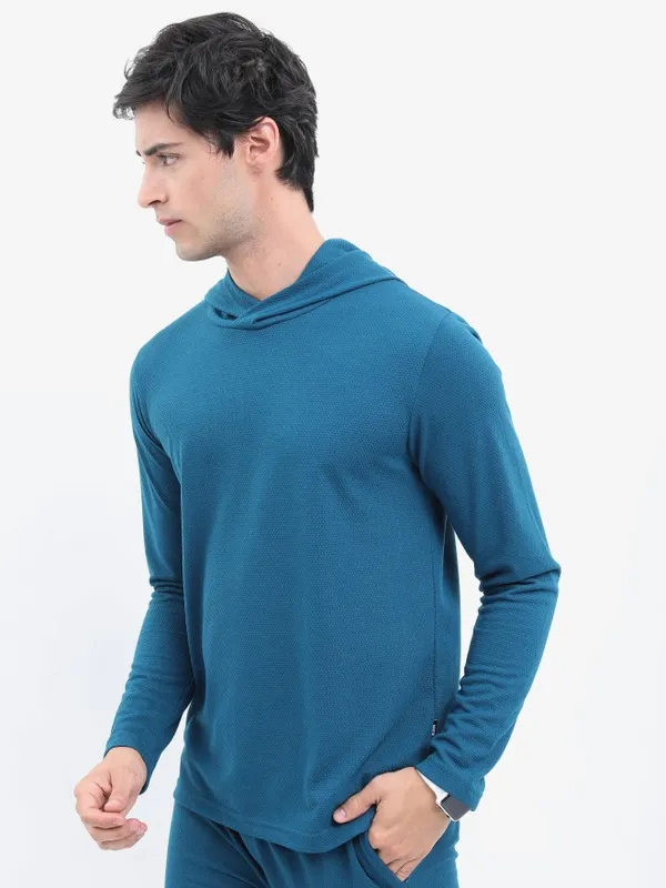 Men Solid Hooded T-shirt