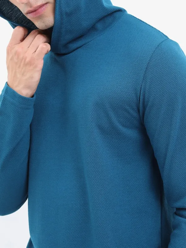 Men Solid Hooded T-shirt