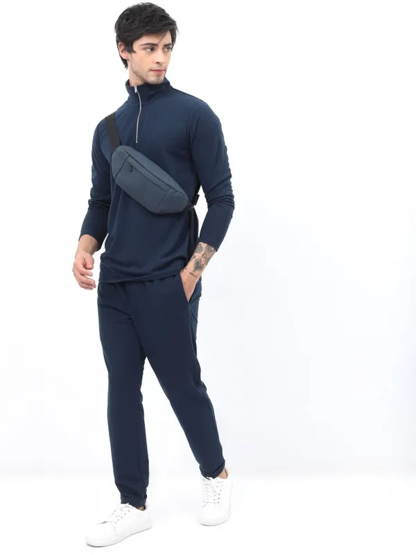 Men Solid High Neck T-shirt