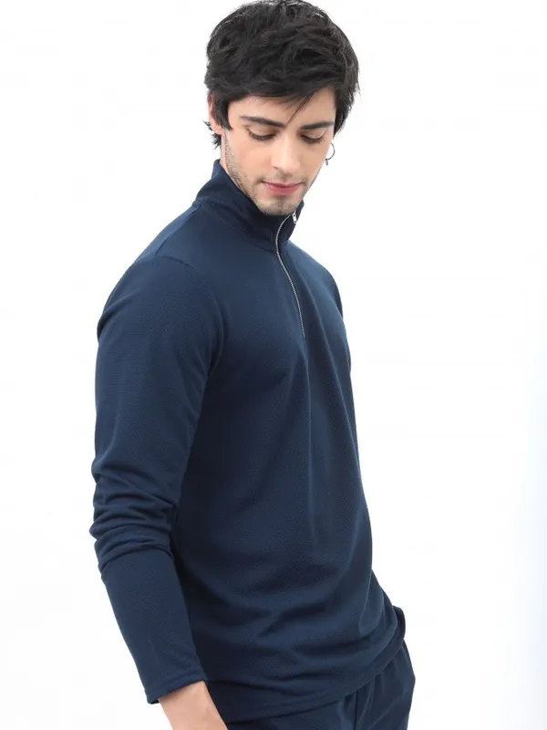 Men Solid High Neck T-shirt