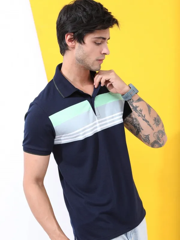  Highlander Men Multi Colourblocked Polo Collar Polo T-Shirts