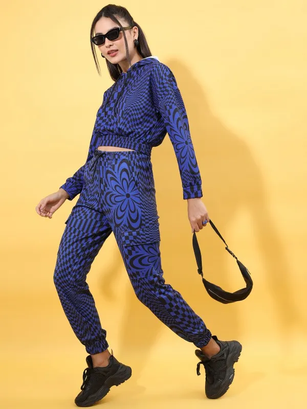 Tokyo Talkies Women Multi Self Design Regular Fit Casual Trousers