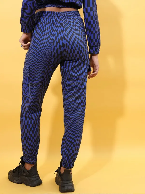  Tokyo Talkies Women Multi Self Design Regular Fit Casual Trousers