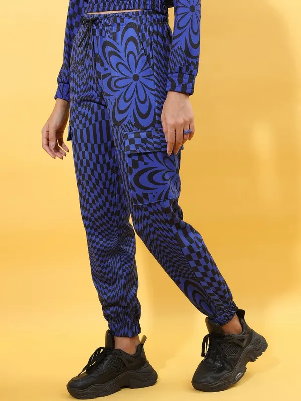  Tokyo Talkies Women Multi Self Design Regular Fit Casual Trousers