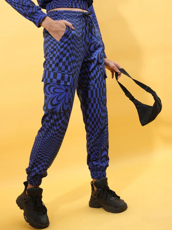  Tokyo Talkies Women Multi Self Design Regular Fit Casual Trousers