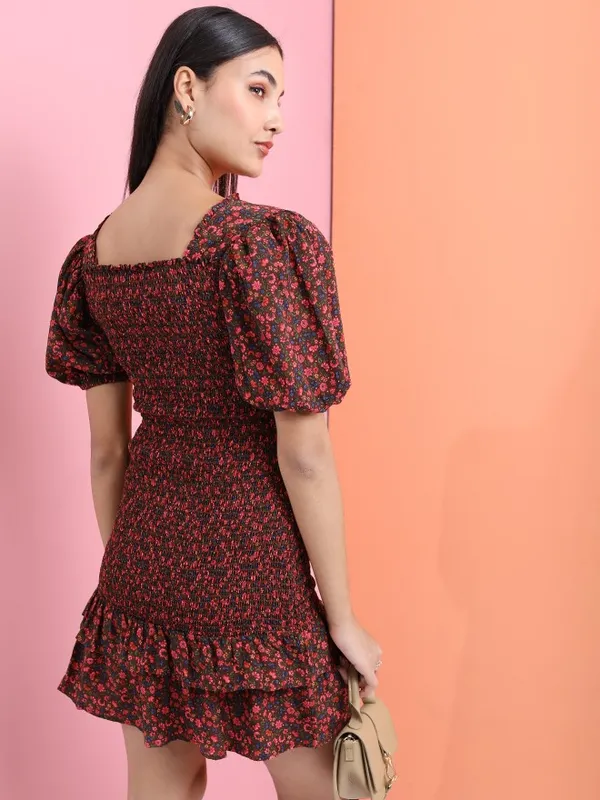  Tokyo Talkies Women Brown Printed Fit And Flare Dresses