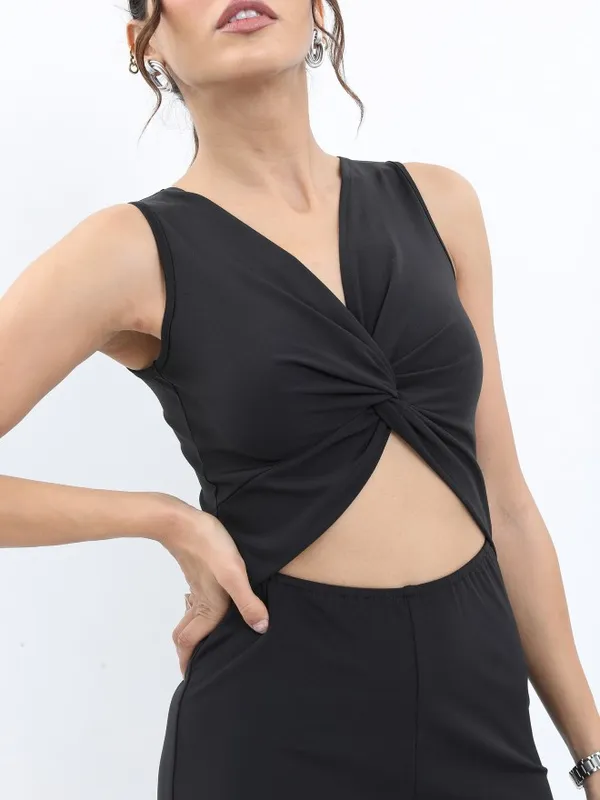  Ketch Women Black Solid Jumpsuits