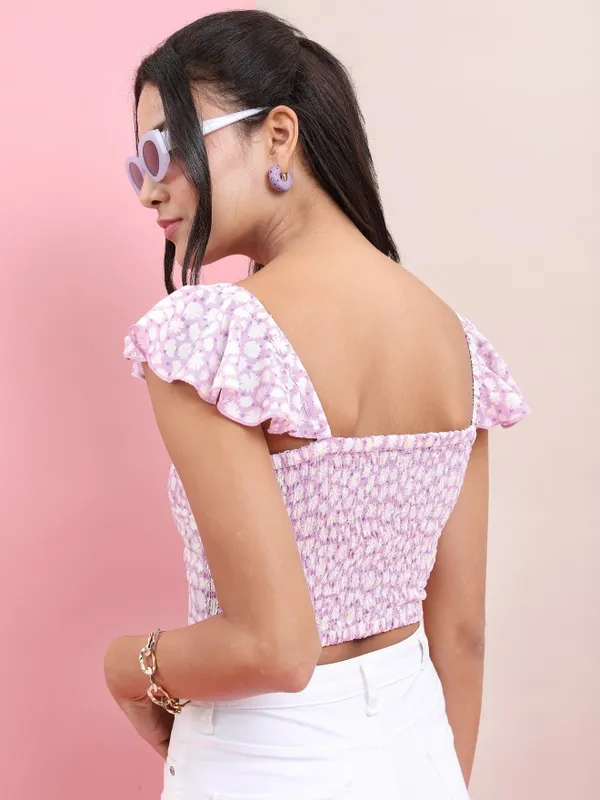  Tokyo Talkies Women Purple Printed Regular Tops