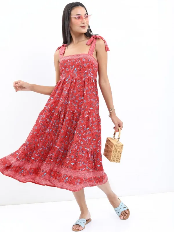 Printed A-Line Dress
