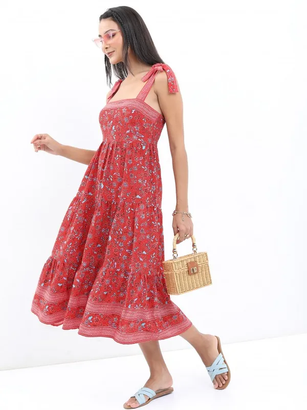 Printed A-Line Dress