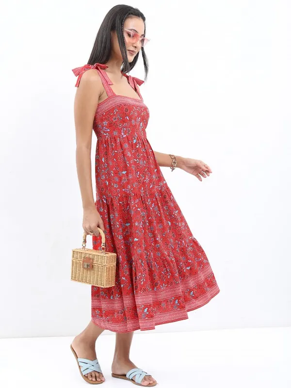 Printed A-Line Dress