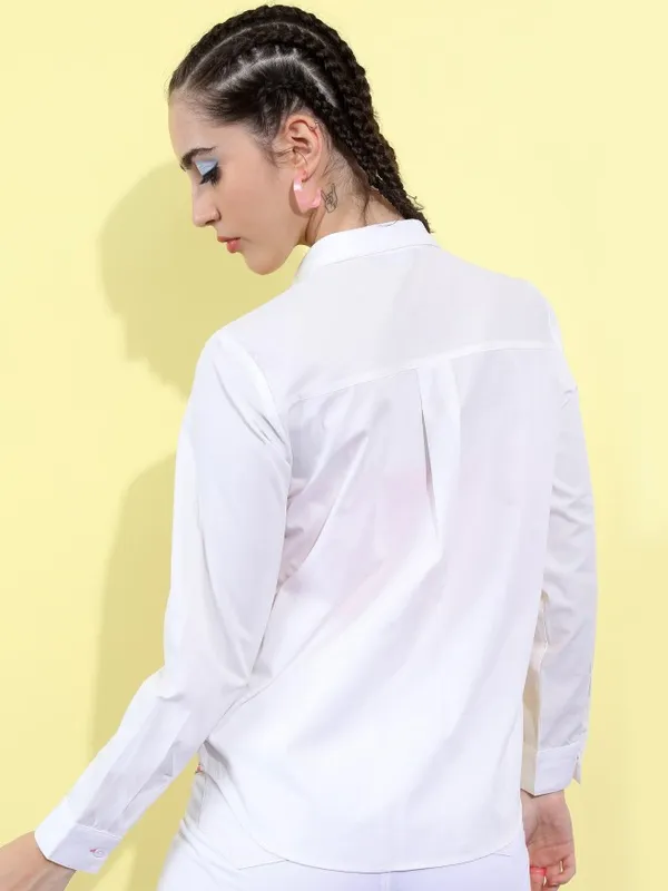  Tokyo Talkies Women White Printed Casual Shirts