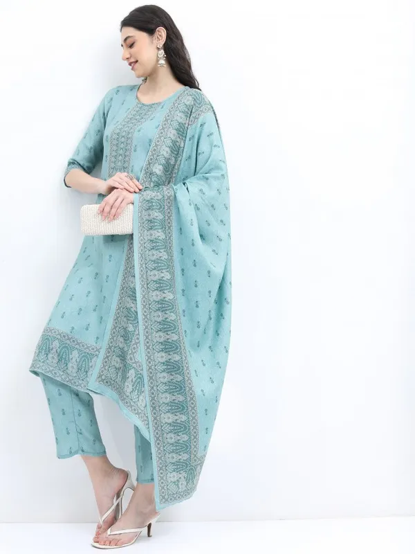 Women Kurta With Palazzo And Dupatta