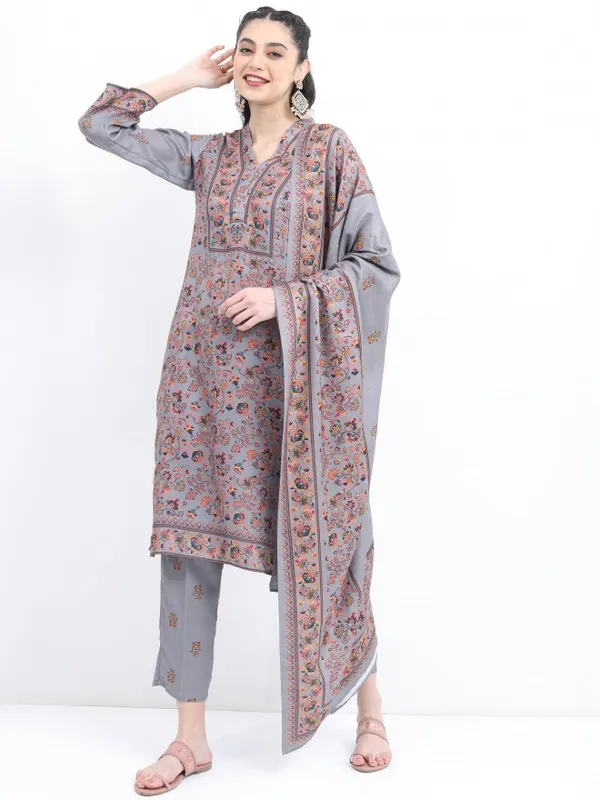  Ketch Women Mauve Printed Kurta Sets