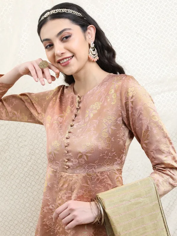  Vishudh Women Pink Self Design A-Line Dresses