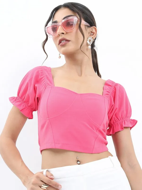  Ketch Women Pink Solid Regular Tops