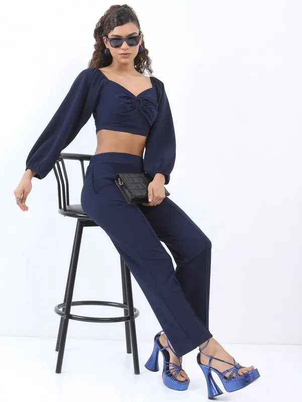  Ketch Women Navy Blue Co-Ords