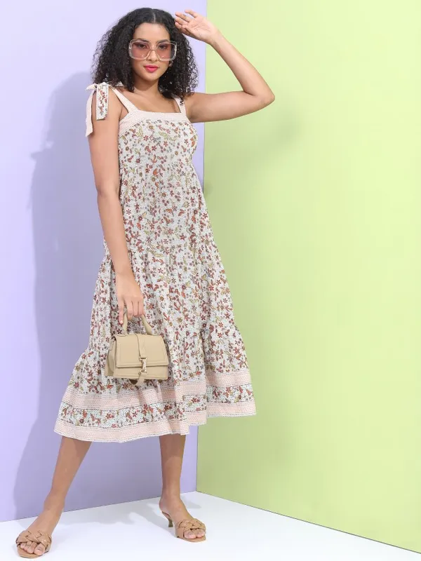  Tokyo Talkies Women Blue Printed A-Line Dresses