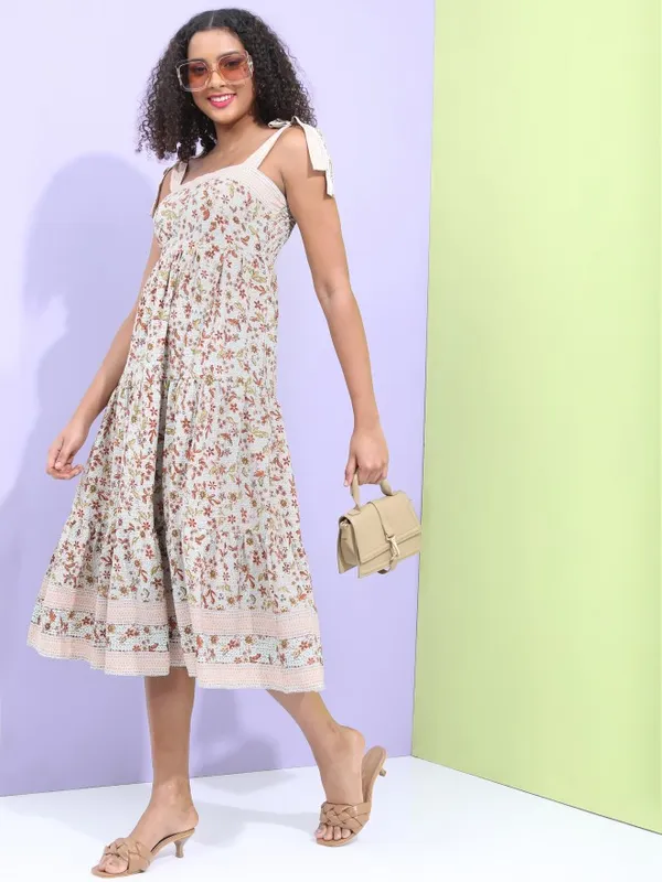  Tokyo Talkies Women Blue Printed A-Line Dresses