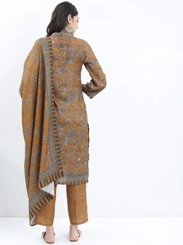  Ketch Women Mustard Printed Kurta Sets
